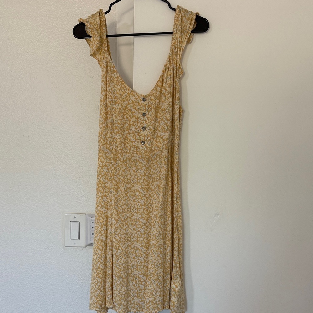 Billabong Yellow Floral Backless Dress